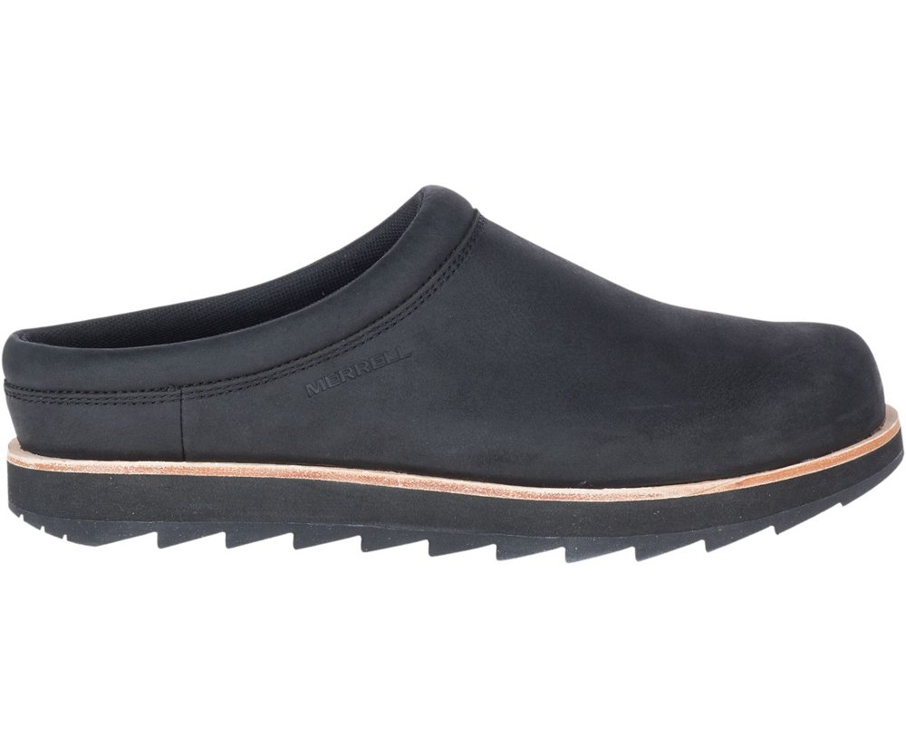 Merrell Slip Ons Black - Juno Clog Leather - Mens 80AOPGDJR